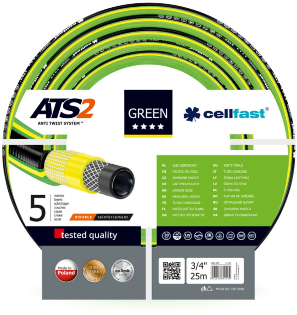 Cellfast - - tuyau d'arrosage - vert ats2™ - 3 4 - 25 m (cf15-120)