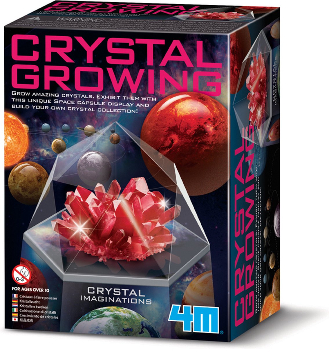 4m science et jeu - cristaux en croissance - espace - culture de cristaux - rouge - 10+