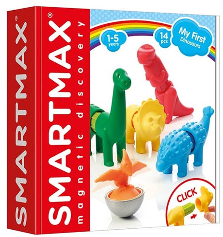 Smartmax mes premiers dinosaures - dinosaures magnétiques - jeu de construction 14 pièces avec éléments souples - jouets éducatifs pour les tout-petits - à partir de 1 an