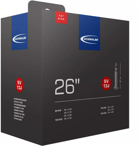 Schwalbe Inner Tube SV13J, Fatbike 26 x 3,50-4,80. Etro 90 120-559, Valve: Sclaverand French 40mm