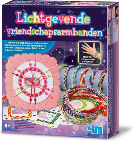 4m crafting - bracelets d'amitié lumineux - 12 pièces - paquet hobby - 5+