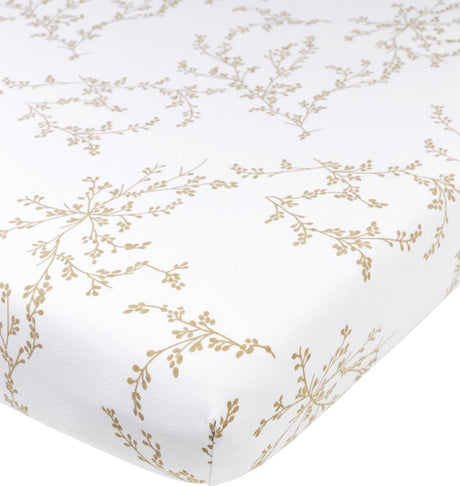 Drap-housse bébé branches Meyco - sable - 40x80 90cm