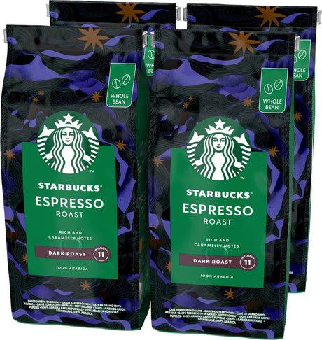 Grains de café torréfiés expresso Starbucks - 4 sachets x 450g