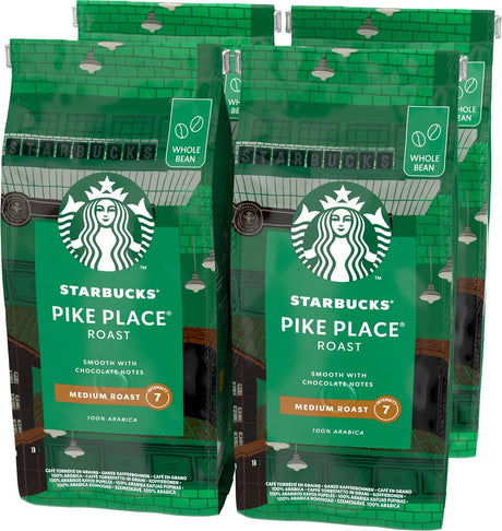 Grains de café torréfiés Starbucks Pike Place - 4 sachets x 450g