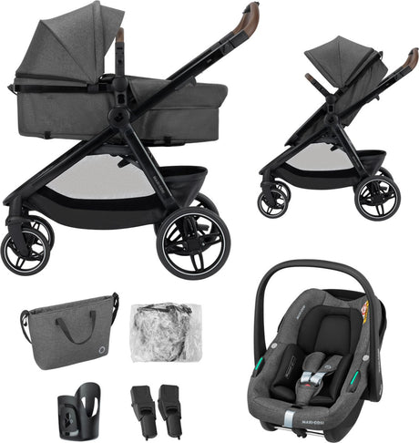Maxi-cosi zelia s trio2 - poussette 3-en-1 - gris foncé - de 0 à 4 ans - avec siège auto
