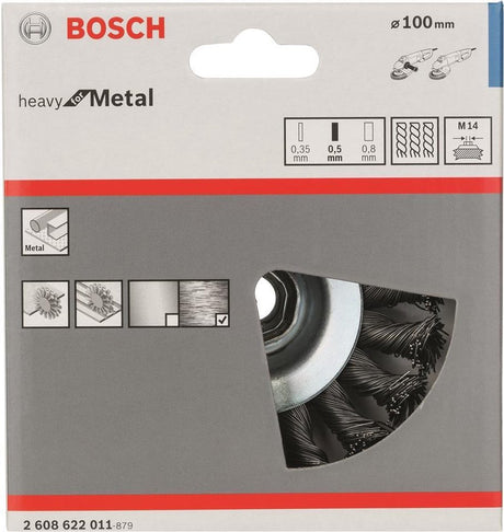 Bosch brosse conique m14 100 tresse 0,5 acier