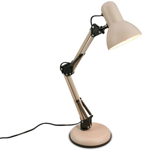 B.k.licht briloner pixa - lampe de table - 7394011 - pivotante - interrupteur à câble - raccord E14 - max. 25 watts - ø15,5 x 53 cm - beige