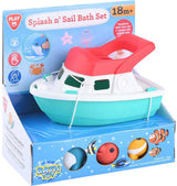 Bateau jouet de bain Playgo avec figurines de seringues pour un jeu sensoriel.