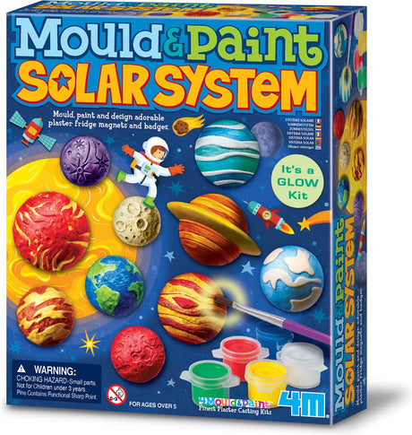4m crafts - verser et peindre - système solaire lumineux - jouets créatifs - 5+