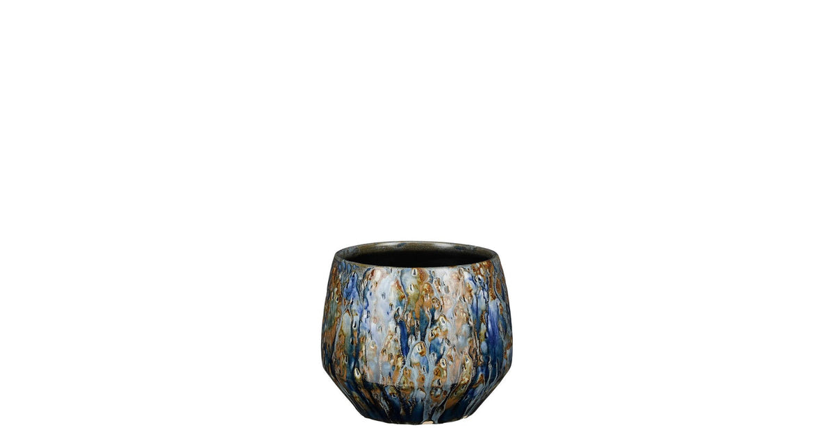 Harris pot rond blauw - h14xd16,5cm