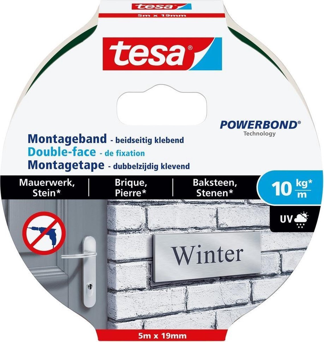 Tesa brick stone 77749-00000-00 ruban de montage power bond noir (L x l) 5 m x 19 mm 1 pièce(s)