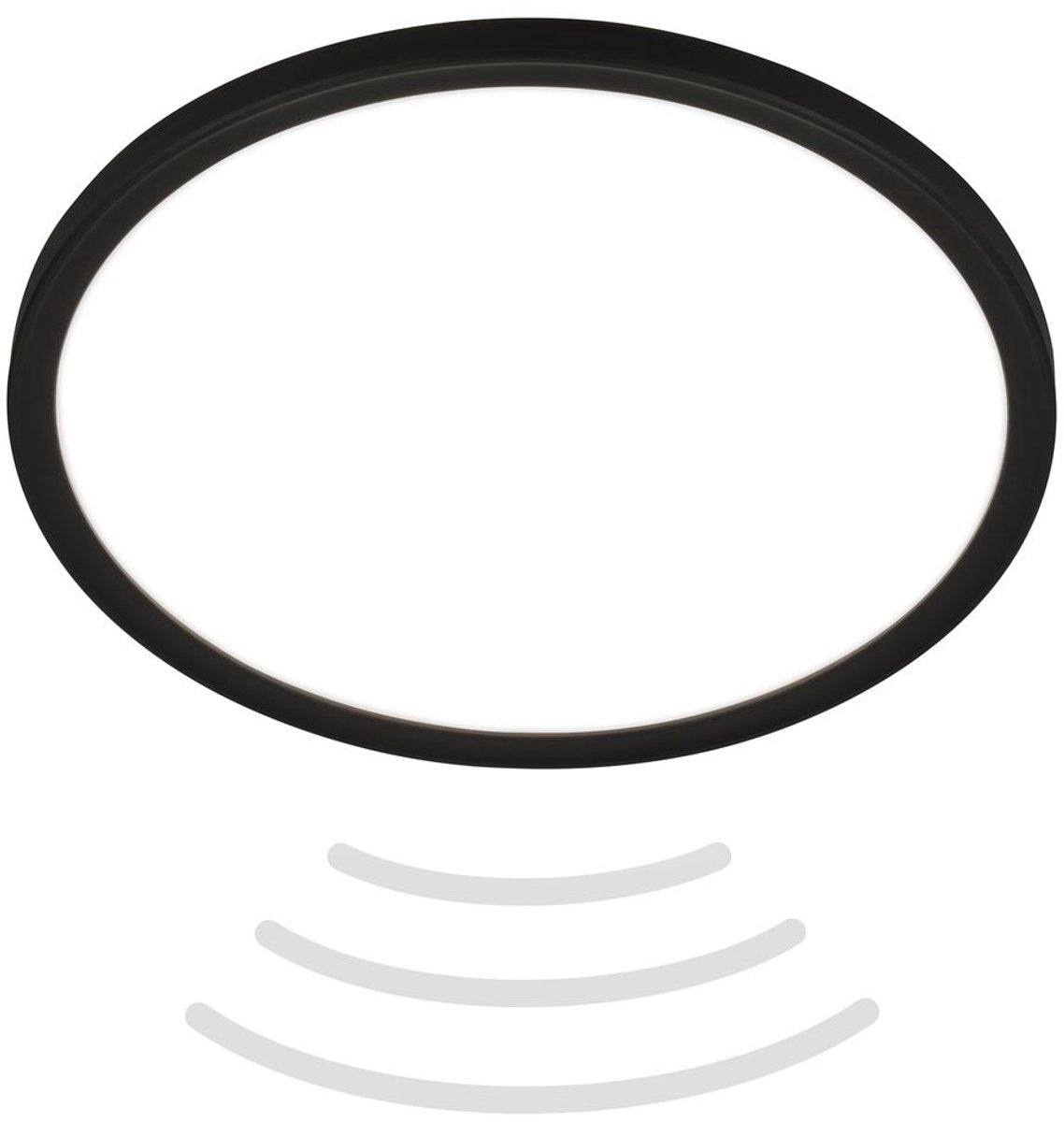 B.K.licht move - Éclairage de salle de bain LED - Plafonnier avec détecteur de mouvement - Plafonnier à lumière indirecte - ø29 cm - Noir