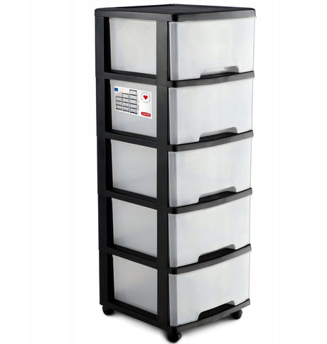 Système de tiroirs Curver - 5x20 litres - avec roulettes