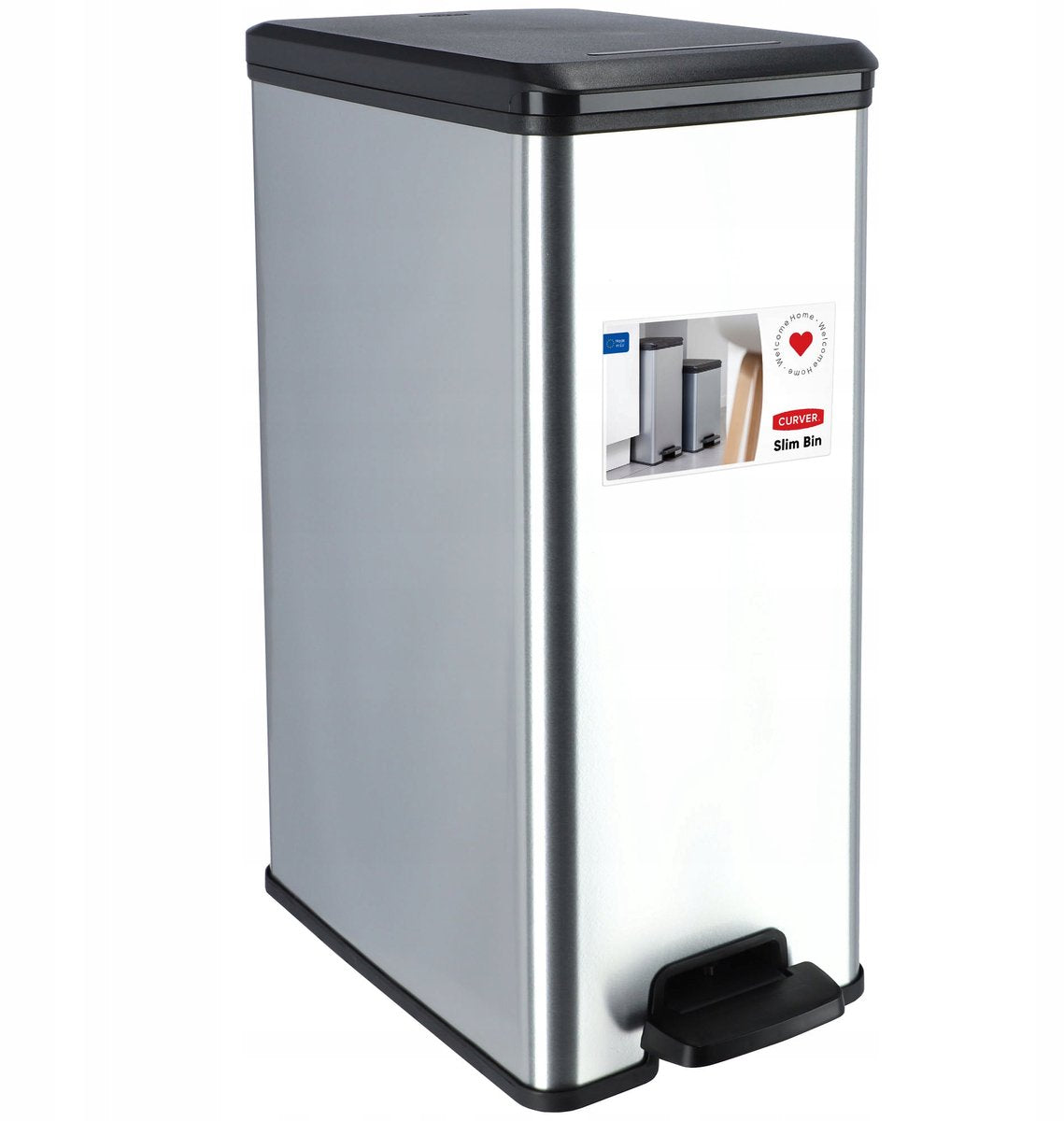 Curver pédale bin déco étroit 40 l argenté couleur