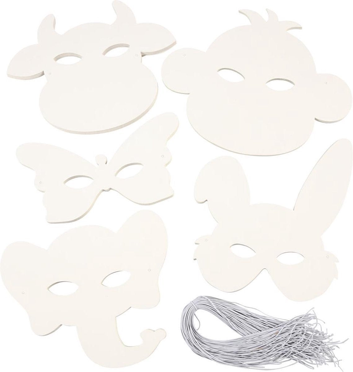 Société créative https : www.ccobby.nl masques d'animaux-h-13-24-cm-w-20-28-cm-230-gr-white-100-piece-1-box