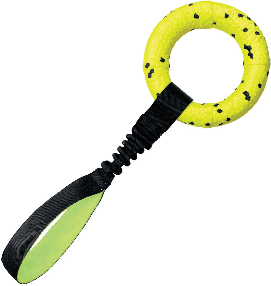 Kong Remorqueur réflexe - jouet pour chien - jouet à rapporter et à tirer - résistant aux morsures - extensible - flottant - 15,8x5,6x22,7 cm - jaune noir