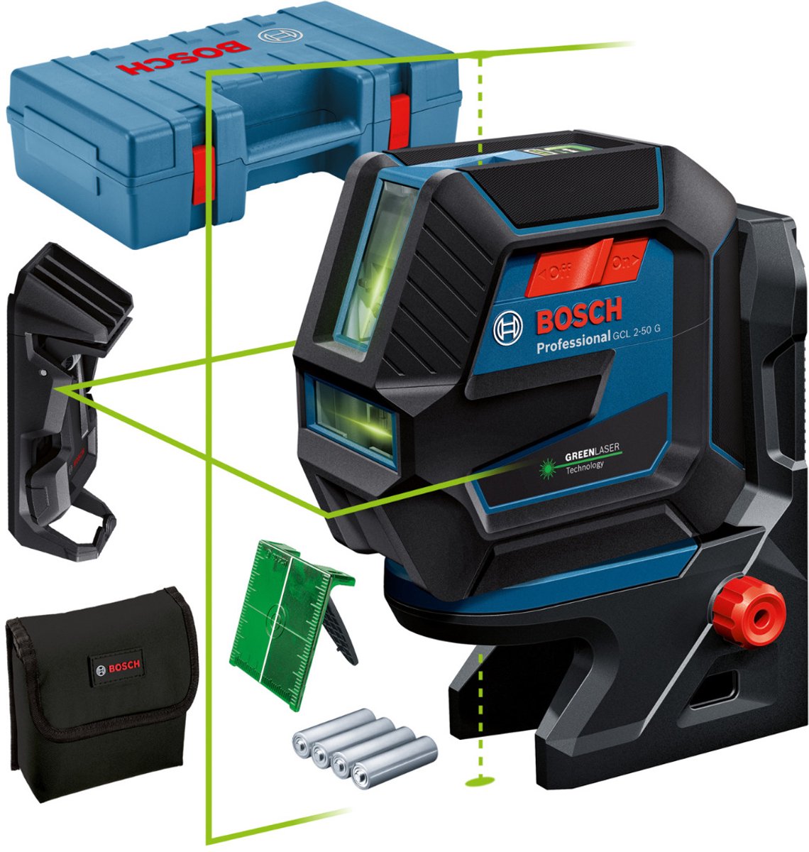 Bosch professional gcl 2-50 g laser lignes croisées vert en étui - 0601066m02