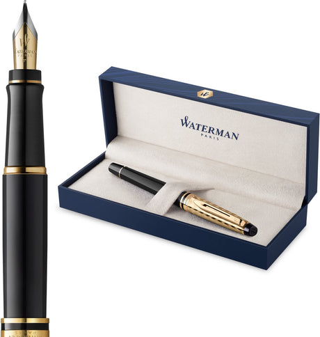 Stylo plume expert Waterman | la collection d'opéra | or noir | emballage cadeau