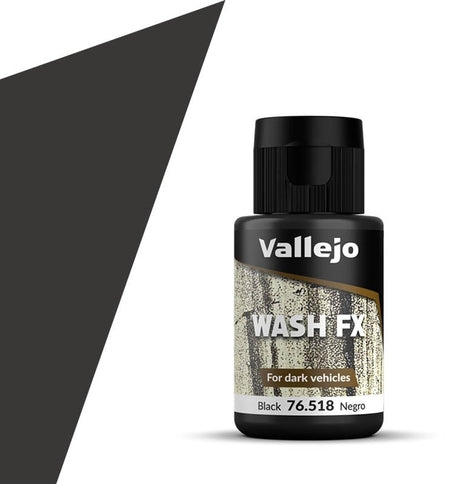 Peinture pour loisirs Vallejo - 76518 Model Wash - noir - Flacon de peinture 35 ml - 35 ml