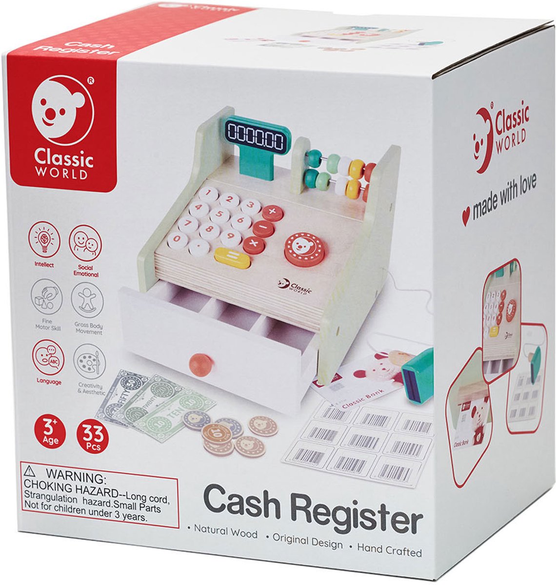 Caisse enregistreuse en bois Classic World World