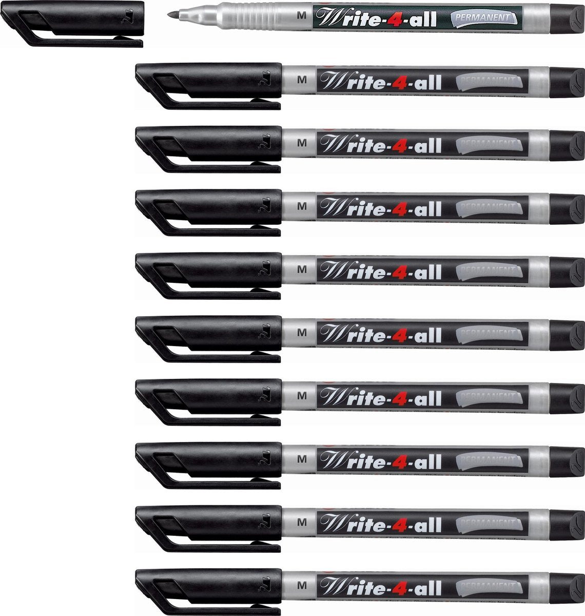 Stabilo write-4-all - marqueur permanent - moyen 1,0 mm - boîte de 10 pièces