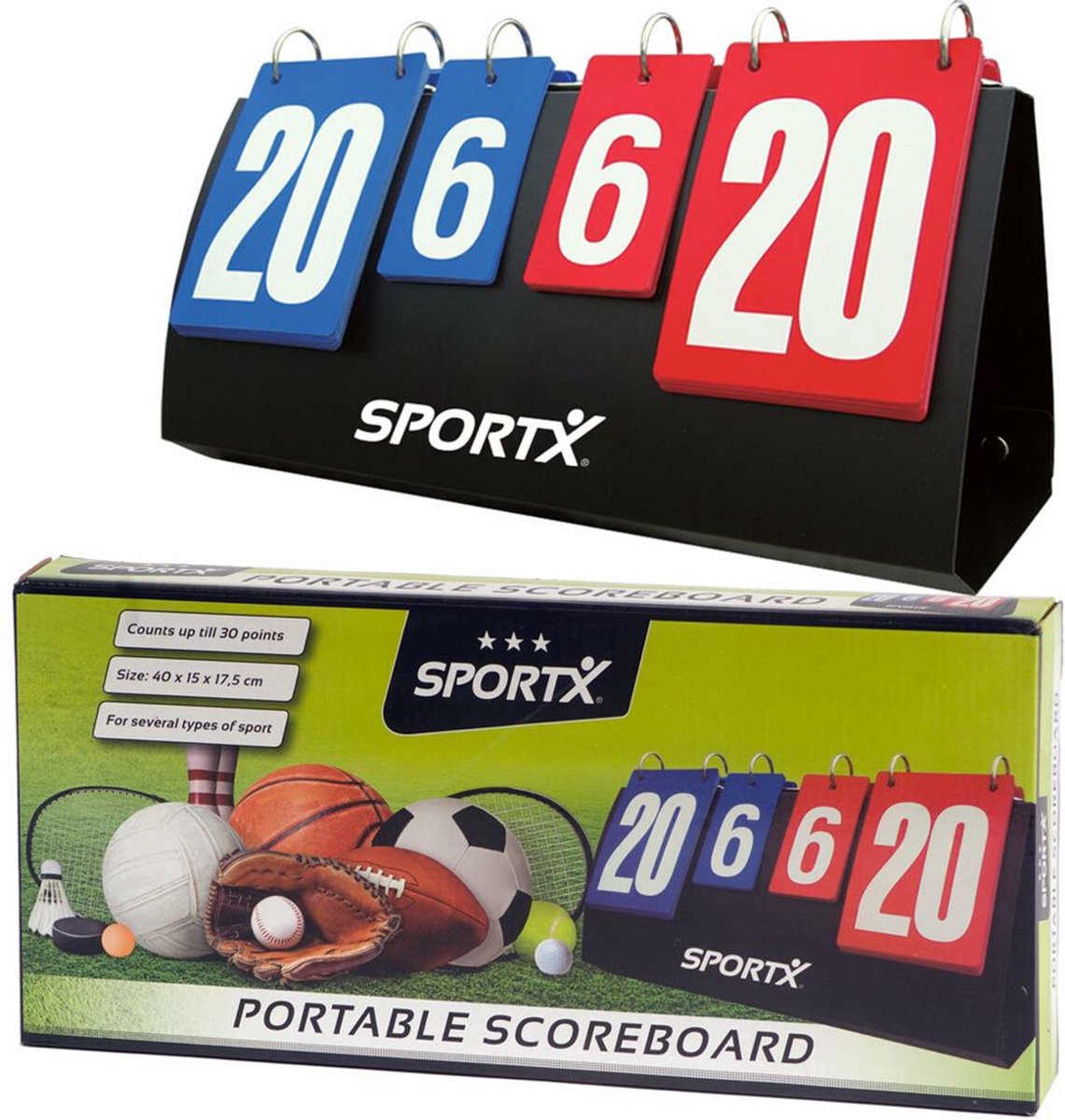 Tableau d'affichage portable Sportx jusqu'à 30 points
