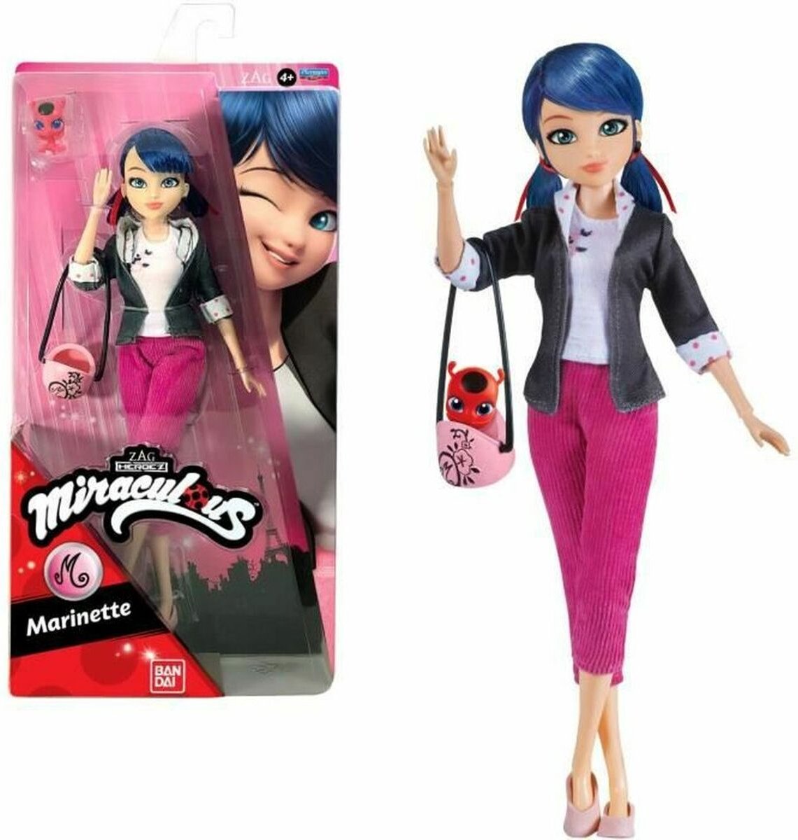 Bandai - coccinelle miraculeuse - poupée mannequin 26 cm - marinette - sous licence officielle miraculeuse - poupée articulée marinette - jouets pour enfants à partir de 4 ans - p50005