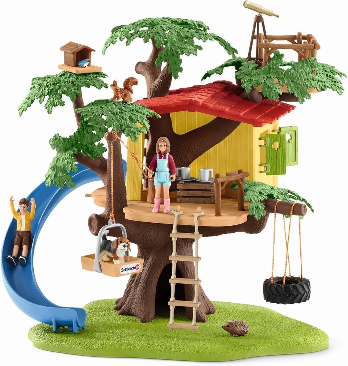 Schleich Farm World - Cabane aventureuse dans les arbres - Ensemble de figurines - Jouets pour enfants pour garçons et filles - 3 à 8 ans - 28 pièces