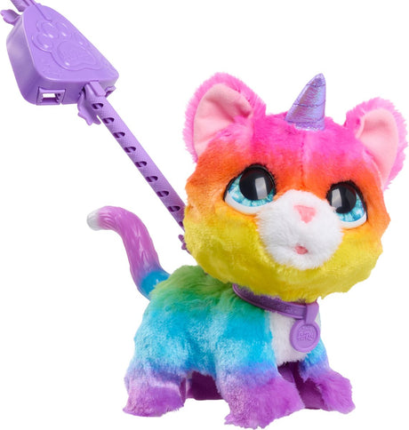 Jouez simplement au chat licorne furreal walkalots big wags - jouet en peluche interactif
