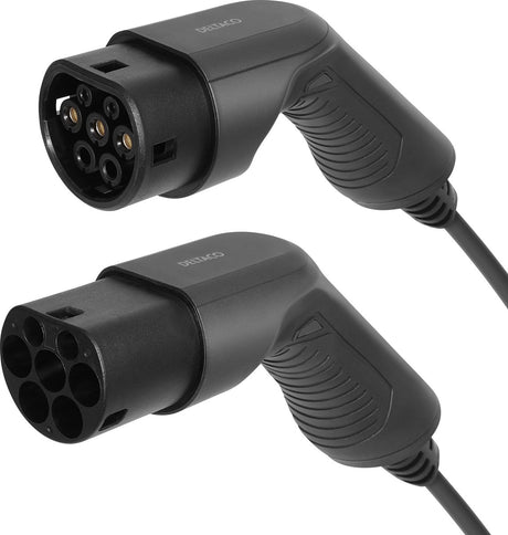 Câble de recharge universel e-charge Deltaco pour voiture électrique - type 2 - 16a 3,6kw - 3 m - noir