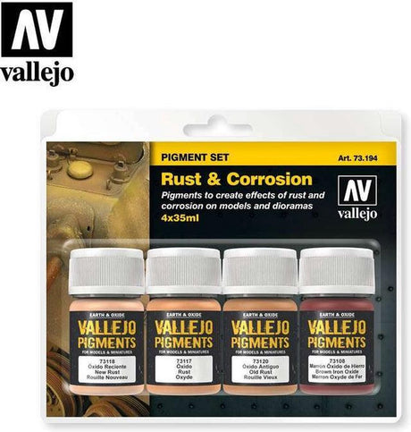 Vallejo val73194 - ensemble de pigments de corrosion antirouille - 4 couleurs