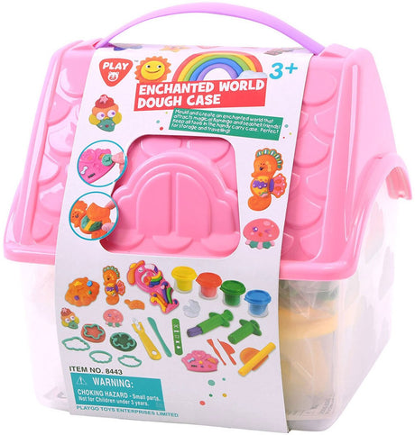 Playgo monde fantastique en argile dans une boîte de rangement - 4 pots en argile