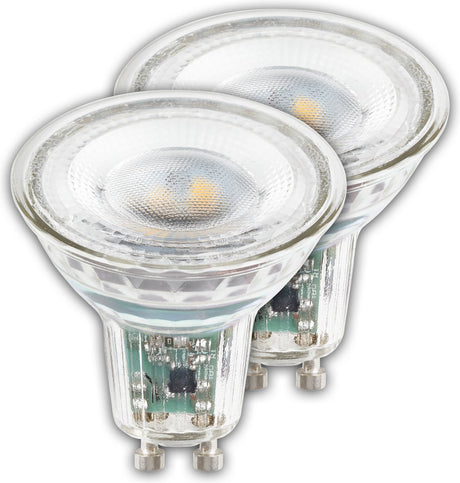 Briloner - lampe LED ultra efficace - lot de 2 sources lumineuses - gu10 - eek a - verre - 2,5w - 450lm - lumière blanc chaud 3 000 k - ø5cm