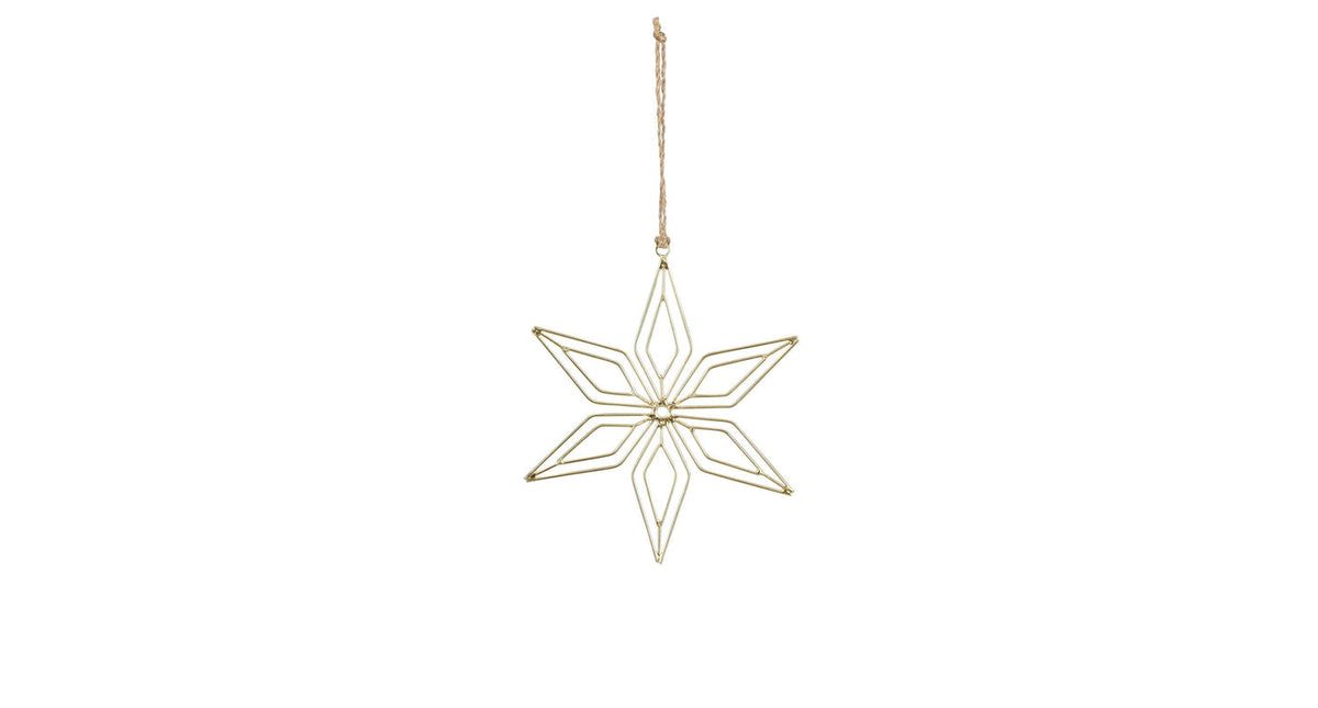Ornament sneeuwvlok goud - h1xd17cm