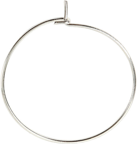 Boucle d'oreille Creativ company, d 20 mm, plaqué argent, 8 pièces 1 boîte