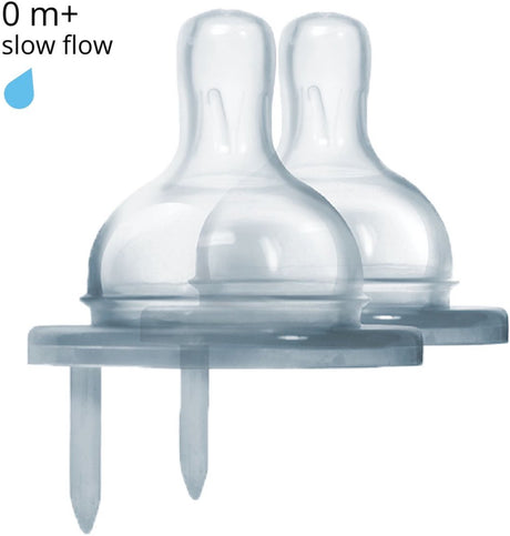 Tétine en silicone Pura - débit lent - 2 pièces