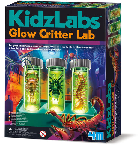 4m science et jeux - laboratoire avec créatures lumineuses - décoration pour enfants - kidzlabs - 5+