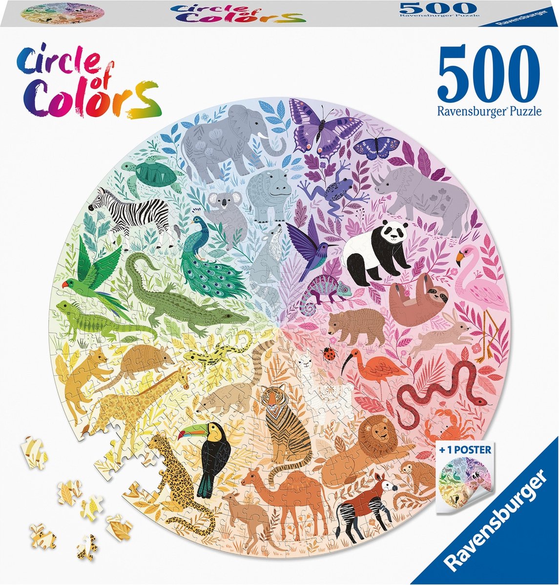 Ravensburger Circle of Color Puzzles - Animaux, 500ST.