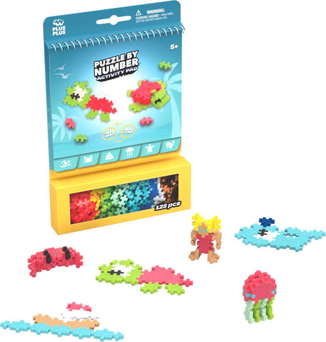 Tapis d'activités Plus-Plus – puzzle par numéro - océan - 3991 - jouets de construction et puzzle - jouets de construction - set de blocs de construction - à partir de 5 ans