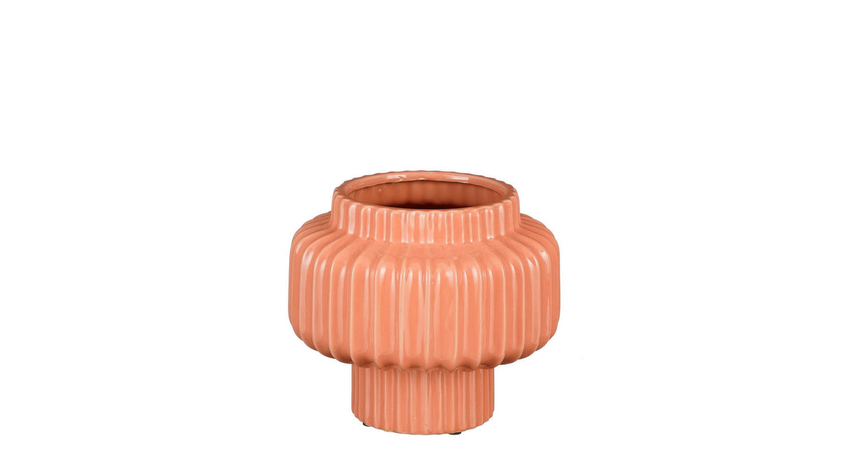 Prizzi pot rond roze - h22xd24cm