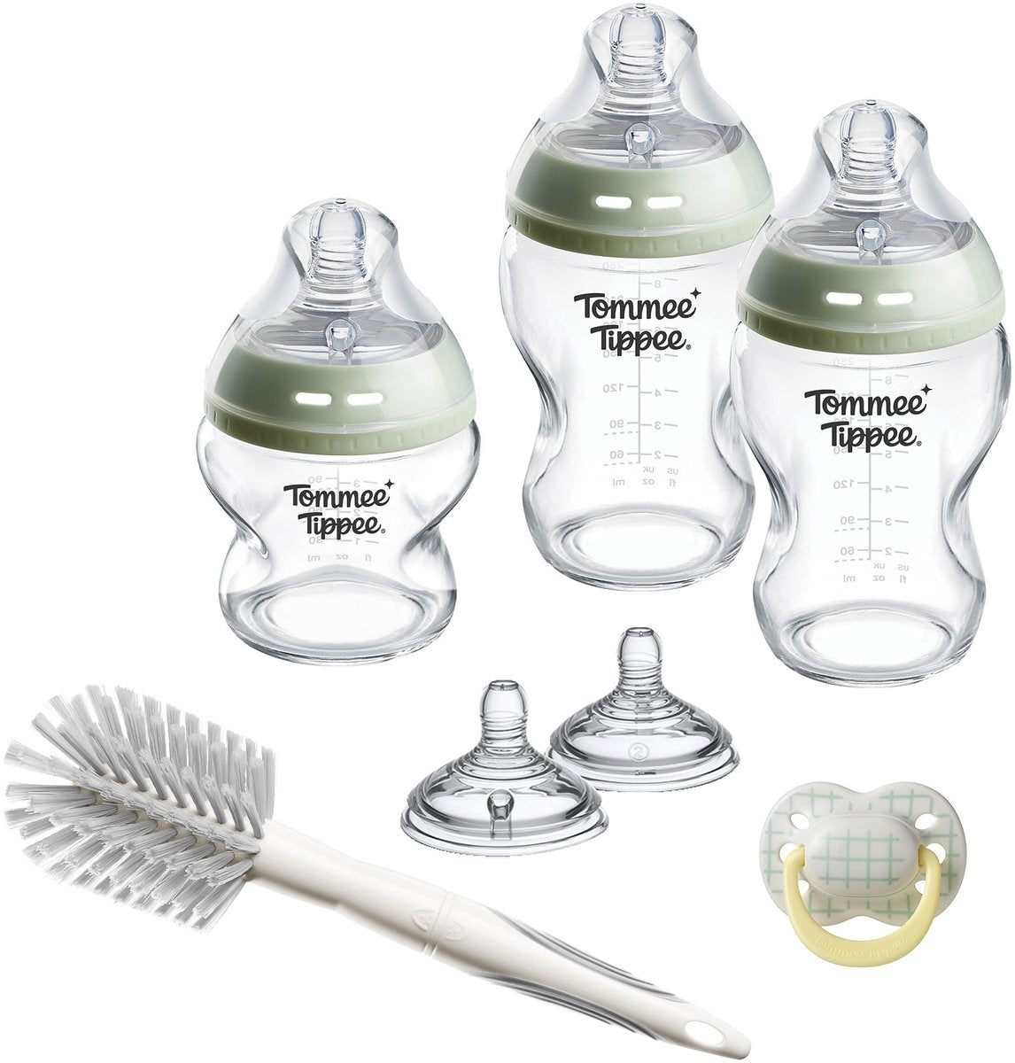 Tommee tippee coffret biberons et tétines en verre natural start - biberons 150 ml et 250 ml pour nouveau-nés - 0 mois+
