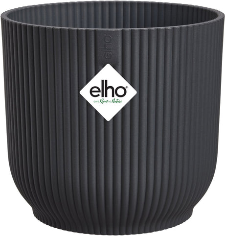Elho vibes fold rond 16 - bloempot voor binnen - 100% gerecycled plastic - ø 16.1 x h 14.8 cm - antraciet