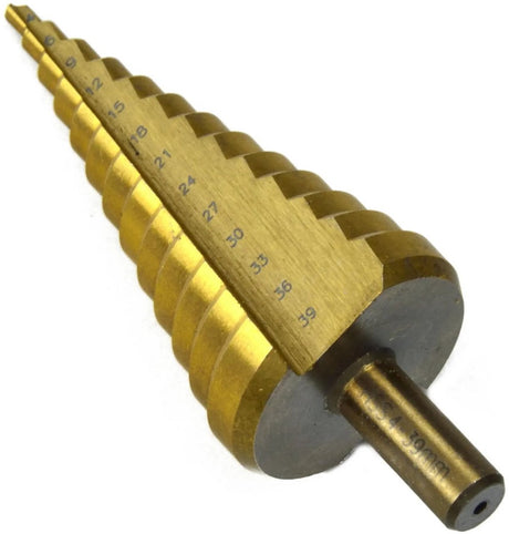 Foret étagé Geko - revêtement titane - 4-39 mm - pour métal et acier