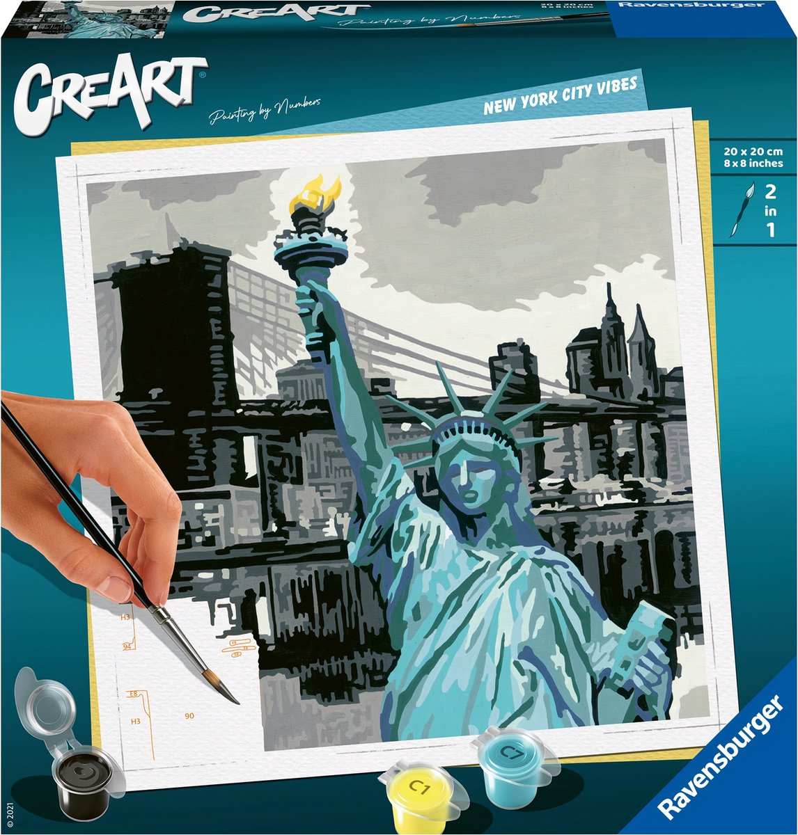 Ravensburger peinture par numéros ravensburger creart new york city - peinture par numéros pour adultes - pack hobby