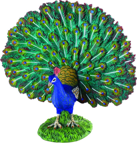 Figurine Collecta - paon - (l) - animaux de la ferme - peint à la main - miniature
