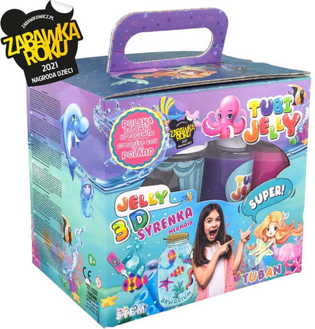 Tuban - set de gelée tubi avec 6 couleurs et petit aquarium – sirène