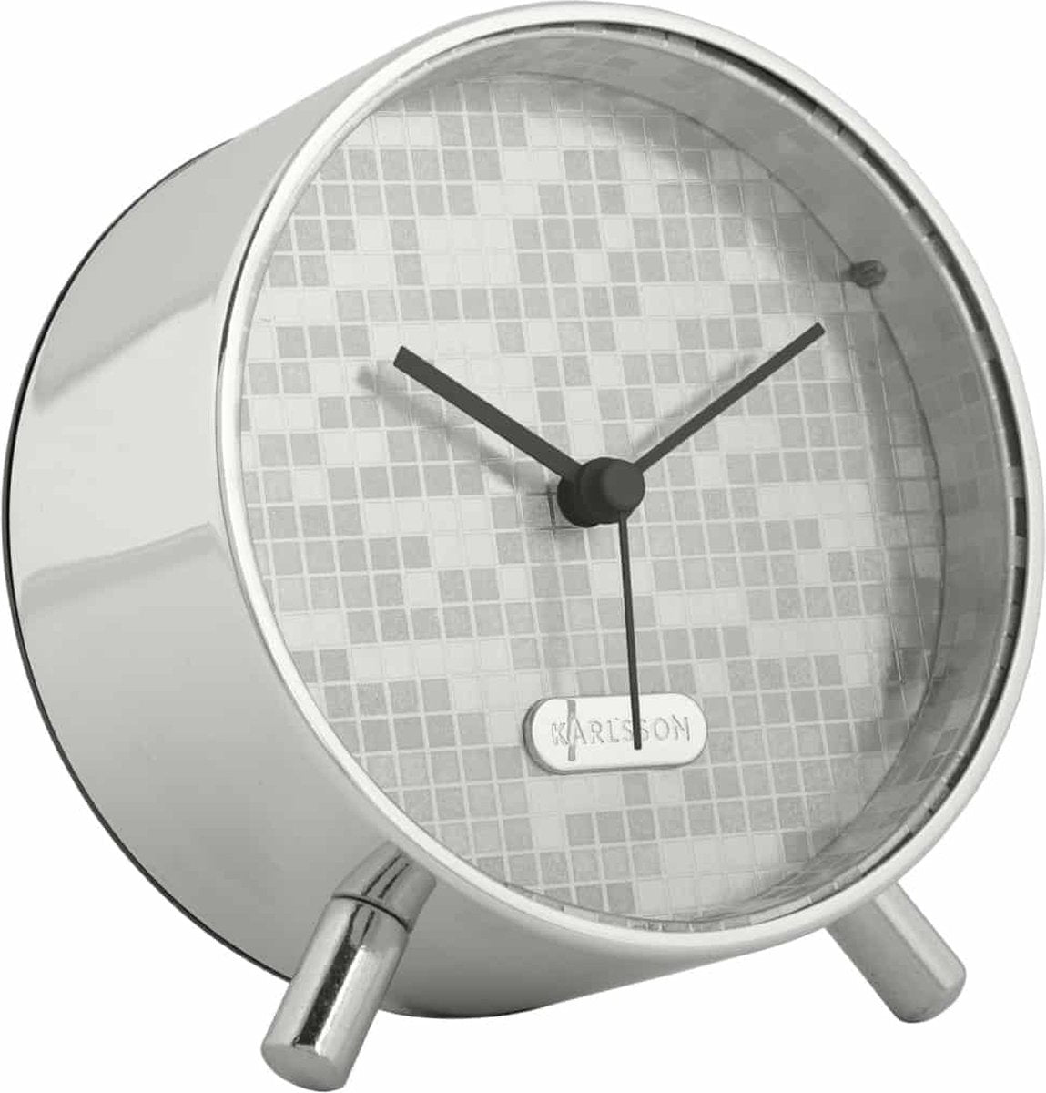 Karlsson wekker disco - zilver - ø11cm - scandinavisch - wekker voor slaapkamer - wekkers