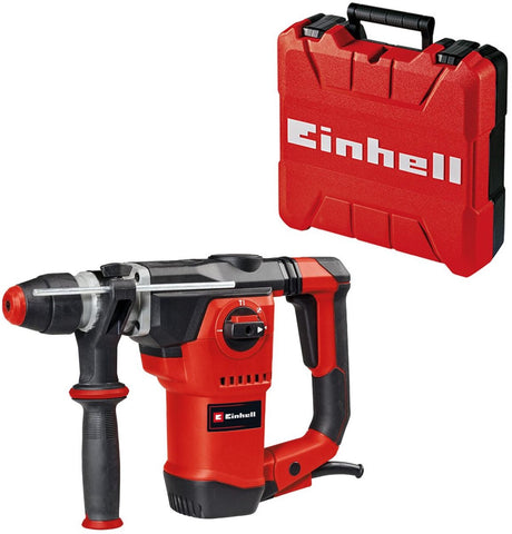Marteau perforateur électrique Einhell te-rh 32-1600 4f - 1600 w - nombre de courses 4 600 min - 4,5 ans - sds-plus - 4 fonctions : marteau perforateur perçage burinage avec ou sans verrouillage du burin - incl. mallette de transport et de stockage