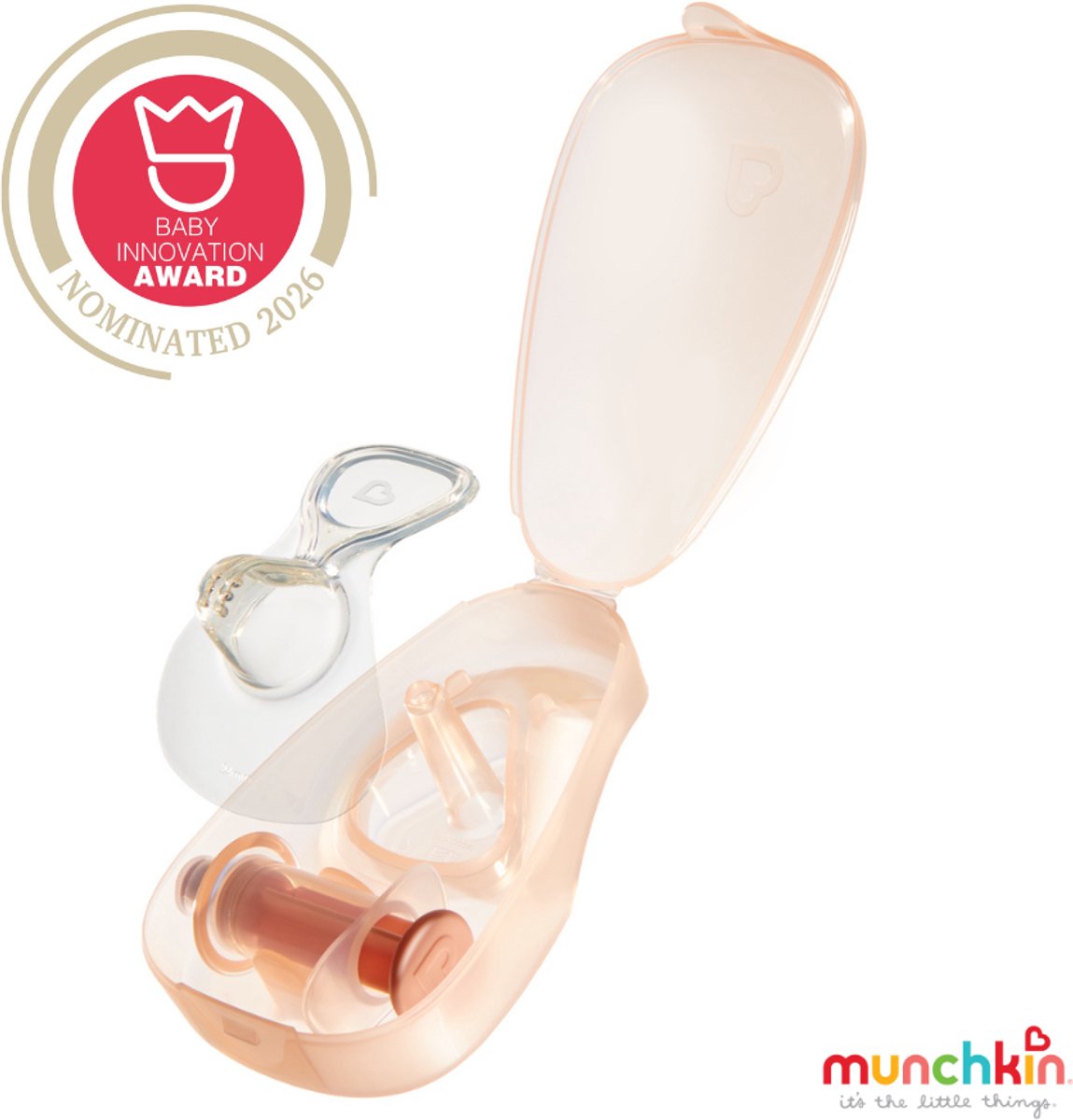Munchkin Flow Kit de démarrage pour tétine en silicone - Débit de lait visible pendant l'allaitement - Avec boîte de stérilisation - 20 mm