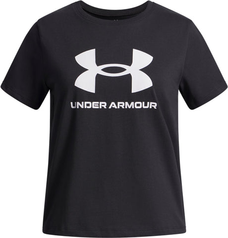 Under armour ua big logo ss chemise de sport unisexe - noir - blanc